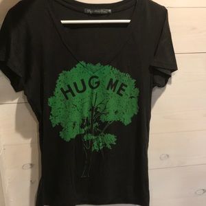 “Hug Me” Black V neck t-shirt
